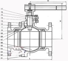 浮動(dòng)球閥結(jié)構(gòu)圖