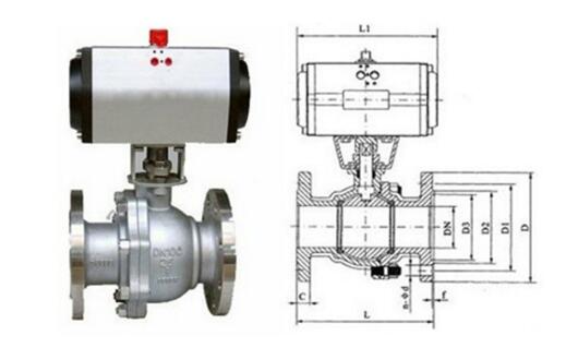 氣動(dòng)球閥結(jié)構(gòu)圖